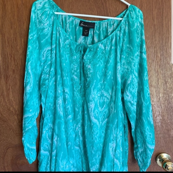 Lane Bryant 18/20 turquoise tunic top - Picture 6 of 6